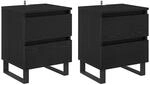 vidaXL Nachttisch 2 Stk Schwarz Eichen-Optik 40 x 35 x 50 cm 881919