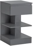 SoBuy Nachttisch mit Schublade und 2 Ablagen Beistelltisch 39x65x39cm Grau FBT49-HG
