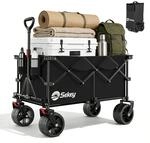 Sekey XXL Plus Bollerwagen Faltbar mit Breiten All-Terrain-R&auml;dern 200KG 200L Schwarz
