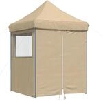 vidaXL Partyzelt Faltbar Pop-Up mit 4 Seitenteilen Beige 4004999