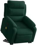 vidaXL Relaxsessel mit Aufstehhilfe Dunkelgr&uuml;n Samt 3205094