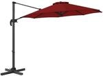 COSTWAY Runder Sonnenschirm 300 x 300 cm mit Kurbel 360&deg; Drehbar Rot