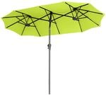 Sekey Balkonschirm 300 x 160 cm Doppelsonnenschirm Marktschirm mit Kurbel