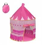 Relaxdays Spielzelt Polyester Fiberglas Rosa Pink Gelb mit Fenstern 135 cm x 100 cm