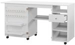 Costway 2 In 1 N&auml;hschrank Schreibtisch Klappbar N&auml;hmaschinentisch Wei&szlig;