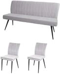 MCW Esszimmer-Set K16 3-teilig Hellgrau