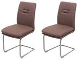 CHEFGASTRO Esszimmerstuhl 2er-Set 92x47x57cm Sitzh&ouml;he 49cm Stoff/Textil Edelstahl