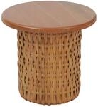 MCW Beistelltisch P15 Mahagoniholz Rattan Rund &Oslash;44cm