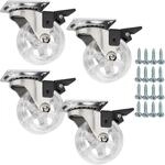 SOTECH 4 x M&ouml;belrolle RAPID &Oslash;50 mm Transparent mit Bremse inkl. Schraubenset