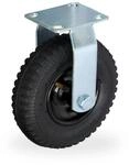 Relaxdays Bockrolle Stahl Gummi Schwarz Schwerlast Luftbereift 25 cm x 20 cm x 5,7 cm