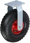 Relaxdays Bockrolle Stahl Gummi Schwarz Rot Luftbereift 29 cm x 26 cm x 8,5 cm 2,4 kg