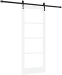 vidaXL Schiebet&uuml;r ORKDAL Wei&szlig; 83 x 202 cm Massivholz Kiefer und Glas 3332474