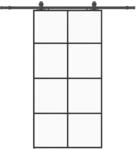 vidaXL Schiebet&uuml;r mit Beschlag Schwarz 102,5x205 cm ESG-Glas 3375866