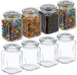 Relaxdays Vorratsgl&auml;ser mit Deckel 8er Set Glas Transparent Luftdicht 750 ml