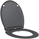 vidaXL Toilettensitz Anthrazit 47 x 37,5 x 3,8 cm Duroplast 42002362