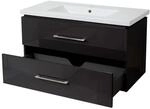 MCW Premium Waschbecken + Unterschrank D16 Hochglanz 90cm Schwarz