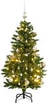 vidaXL K&uuml;nstlicher Weihnachtsbaum Klappbar 150 LEDs & Kugeln 120 cm 3210093