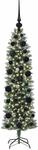 vidaXL K&uuml;nstlicher Schlanker Weihnachtsbaum Gr&uuml;n und Wei&szlig; 120 cm 3395270