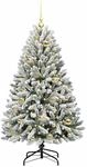 vidaXL K&uuml;nstlicher Weihnachtsbaum Gr&uuml;n und Wei&szlig; 120 cm PVC und Metall 3395734