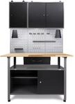 Ondis24 Werkbank Set Klaus 120 cm 2 Schr&auml;nke LED Werkstatt