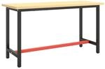vidaXL Werkbankgestell MattSchwarz und MattRot 140x50x79 cm Metall