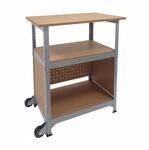 Relaxdays Werkbank Stahl MDF Silber H&ouml;henverstellbar mit Rollen und Lochwand 69,5 cm