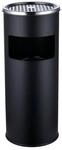 Relaxdays Standaschenbecher Edelstahl Schwarz Silber mit Inneneimer 60,5 cm x 24 cm