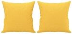 vidaXL Zierkissen 2 Stk Hellgelb 40x40 cm Stoff 349476