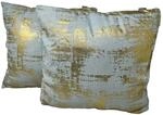 Jet-Line Indoor Dekokissen 2er Set Grau/Gold 40 x 40 cm
