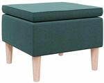 vidaXL Hocker mit Holzbeinen Dunkelgr&uuml;n Stoff 329452