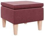 vidaXL Hocker mit Holzbeinen Weinrot Stoff 329428