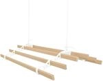 Monstershop 0.9m Wei&szlig;farbener 6-Latten-W&auml;schest&auml;nder mit Deckenrollen