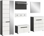 Inn.Furn Garderoben-Set 6-teilig in Wei&szlig; und Grau 255 cm Cooper