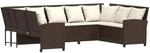 vidaXL Gartensofa mit Kissen Braun Poly Rattan 3365330