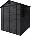 ECD Germany Gartenhaus 4,2 m&sup3; 151x182x220 cm Dunkelgrau aus Kunststoff