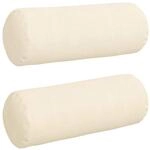 vidaXL Bolsterkissen 2 St&uuml;ck Creme &Oslash; 25 x 70 cm Cordstoff 42014348