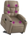 vidaXL Massagesessel mit Aufstehhilfe Elektrisch Cappuccino Kunstleder Modell 8