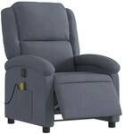 vidaXL Massagesessel Elektrisch Dunkelgrau Samt Modell 1