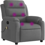 vidaXL Massage-Relaxsessel Stoff Dunkelgrau 3206141