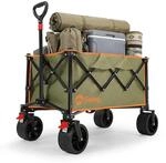 Sekey Campingwagen Faltbar Bollerwagen mit Breiten Reifen 150KG 135L Olivgr&uuml;n