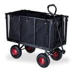 Relaxdays Bollerwagen Stahl Schwarz Klappbar 83 cm x 51 cm x 110 cm 21,9 kg