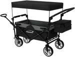 Hauki Bollerwagen XXL Faltbar mit Dach Tasche Schwarz-Grau Handwagen Klappbar