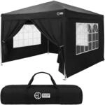 ECD Germany Pop Up Pavillon 3x3 m Schwarz Faltpavillon Wasserdicht