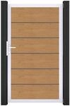 GroJa Tor 1-flg. Basicline Premium 100 cm x 180 cm Asteiche Natur Rahmen EV1