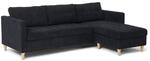 ebuy24 Marino Sofa AB3 Chaiselongue Rechts oder Links Gewendet in Samt Schwarz