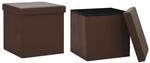 vidaXL Hocker mit Stauraum 2 Stk Braun PVC 338787