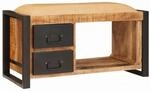 vidaXL Sitzbank mit Stauraum Braun 80 x 35 x 40 cm Massivholz Mango 4015983