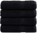 vidaXL Premium-Duscht&uuml;cher 4 Stk Schwarz 70x140 600g/m2 100% Baumwolle