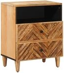 vidaXL Nachttisch Braun 50 x 33 x 60 cm Massivholz Mango 4018926