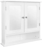 ML-Design Spiegelschrank f&uuml;r Badezimmer Wei&szlig; 56x58x13cm aus Holz